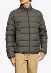 Moncler Quilted Tech Fabric Jacket With Elastic Cuffs In Gray