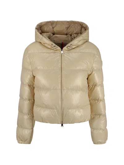 Moncler Quilted Hooded Down Jacket In White