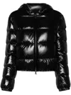 Moncler Bayard Hooded Cropped Down Jacket Black In Black