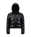 Moncler Bayard Hooded Cropped Down Jacket Black In Black