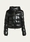 Moncler Bayard Hooded Cropped Down Jacket Black In Dark Black