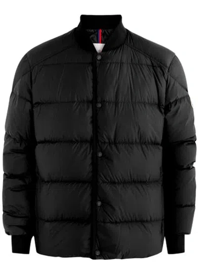 Moncler Bazena Quilted Shell Bomber Jacket In Black
