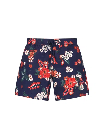 Moncler Beach Shorts In Blue