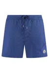 Moncler Nylon Beach Shorts Featuring Zip Pocket In Blue