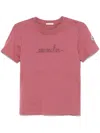 Moncler Embroidered Tee In Pink