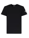 Moncler Round Neck Short Sleeve T-shirt In Black