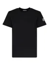 Moncler Round Neck Short Sleeve T-shirt In Black