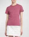Moncler Embroidered Tee In Medium Pink