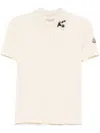 Moncler Beaded Polo Top In Neutrals