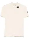 Moncler Beaded Polo Top In Neutrals