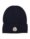 Moncler Wool And Cashmere Beanie In Blue