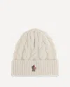Moncler Virgin Wool Beanie Hat In White