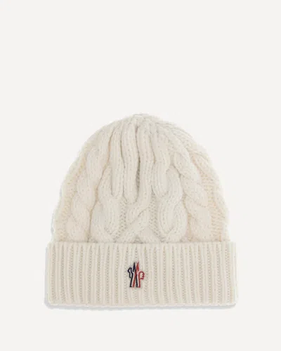 Moncler Beanie Hat In White