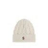 Moncler Virgin Wool Beanie Hat In White