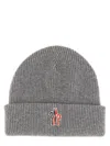 Moncler Grenoble Women Beanie Hat With Logo In Grey
