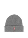 Moncler Grenoble Women Beanie Hat With Logo In Grey