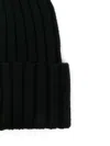 Moncler Beanie In Virgin Wool In Black
