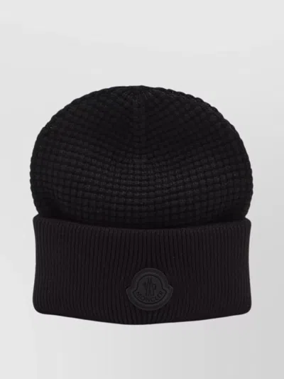 Moncler Beanie Knit Cotton Turn-up Brim