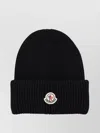 Moncler Wool And Cashmere Beanie Hats Black In Black