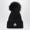Moncler Beanie With Pom-pom In Black