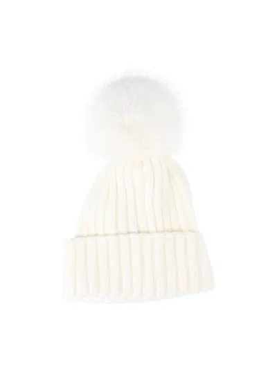 Moncler Beanie With Pon Pon In White