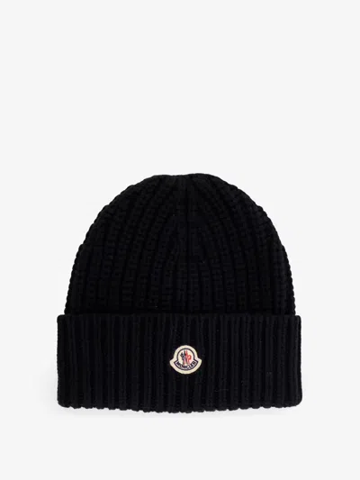 Moncler Beanie Wool And Cashmere Hat In Black
