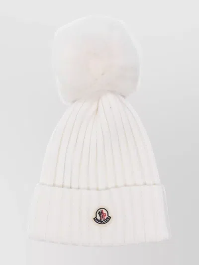 Moncler Beanie Wool Ribbed Pom-pom Detail