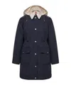 Moncler Begonia Hooded Jacket Drawstring Waist Pockets In Black