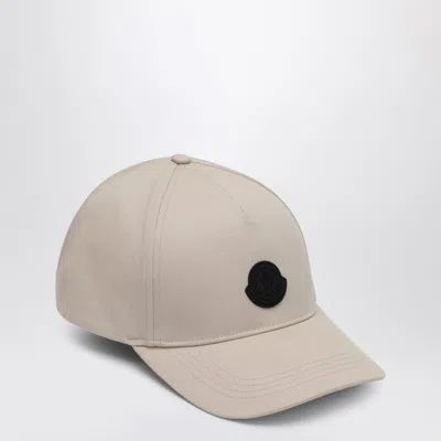 Moncler Logo Patch Baseball Cap In Beige