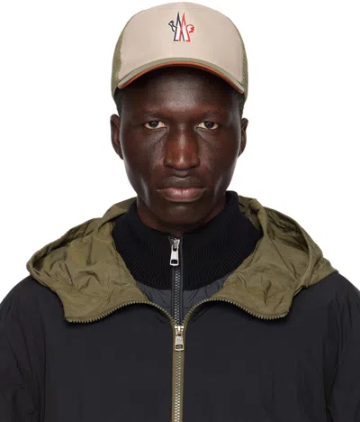 Moncler Beige & Khaki Baseball Cap In . P82
