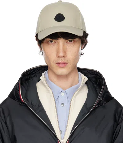 Moncler Beige Baseball Cap In 207 - Sand Beige