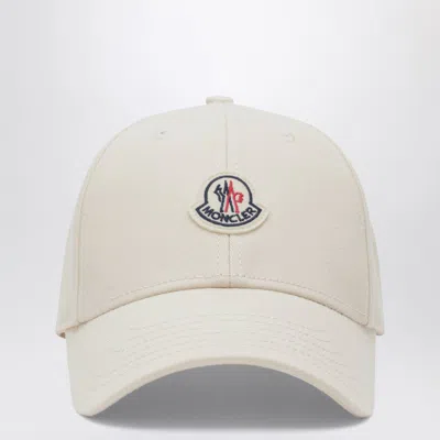 Moncler Beige Baseball Cap With Logo In Sand