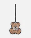Moncler Beige Bear Patch Bag Charm In Beige