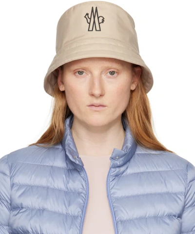 Moncler Beige Bonded Bucket Hat In 23o Sand