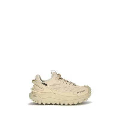 Moncler Beige Calf Leather Bos Taurus Athletic Sneakers In Neutral