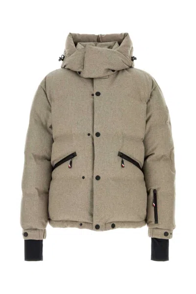 MONCLER MEN BEIGE CAPPUCCINO KRUN DOWN JACKET, M LUXURY JACKETS FOR MEN DARVEYS