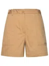 Moncler Bermuda En Gabardine De Coton In Cream