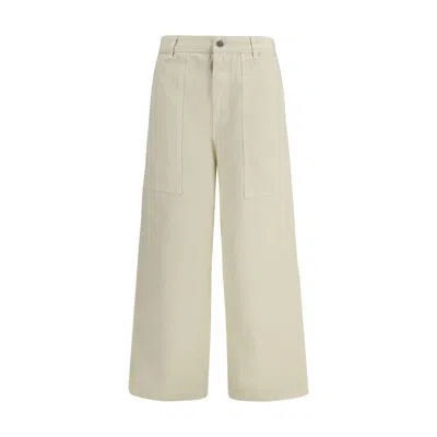 Moncler Beige Cotton Casual Pants In Neutral
