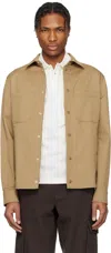Moncler Beige Cotton Gabardine Overshirt In 248