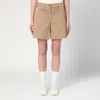 Moncler Cotton Gabardine Shorts In Beige