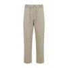 Moncler Cotton Trousers With Belt Loops And Drawstring In Grey