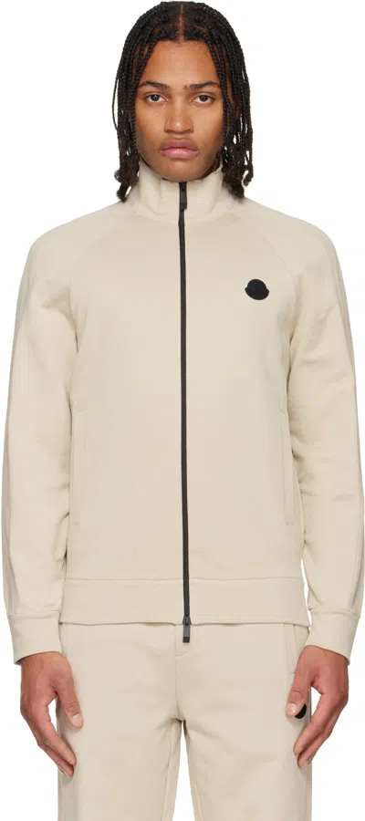 Moncler High Collar Long Sleeve Casual Jacket In Brown