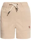 Moncler Grenoble Women Logo Nylon Shorts In Beige