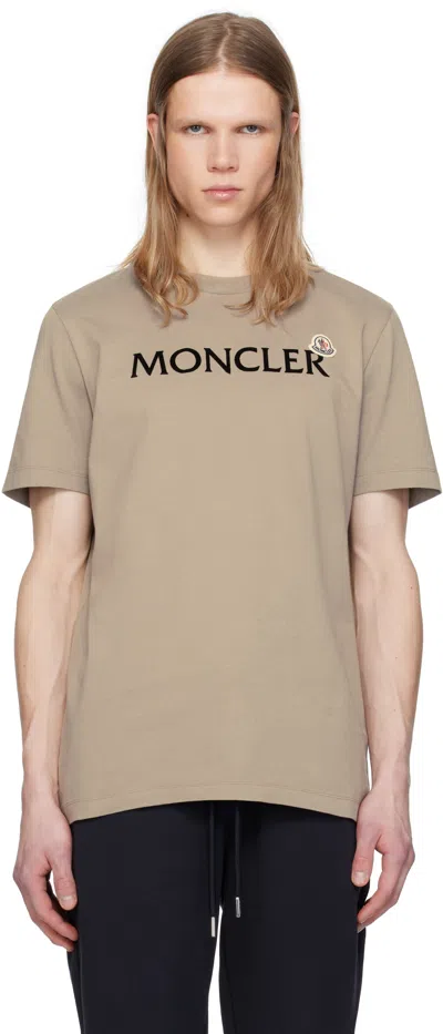 Moncler Brown Flocked Logo T-shirt