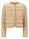 Moncler Gencay Snap Button Fastening Down Jacket In Beige