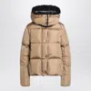Moncler Hooded Puffer Coat Long Sleeves In Neutral