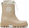 Moncler Kickstream Drawstring Logo-patch Rain Boots In Neutral