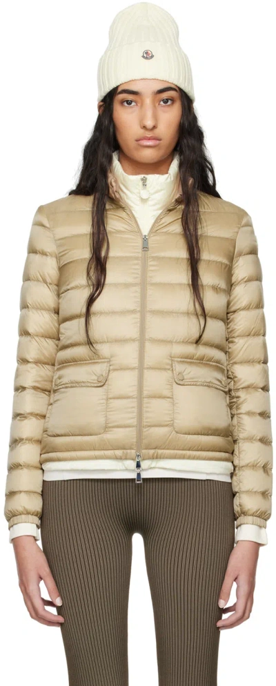 Moncler Women's Lans - Short Down Jacket In Beige