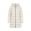Moncler Midi Suyenne Down Jacket With Hood In Neutral