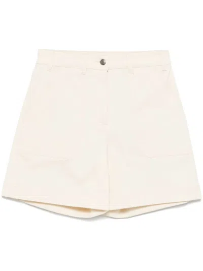 MONCLER BEIGE LOGO PATCH POCKET SHORTS